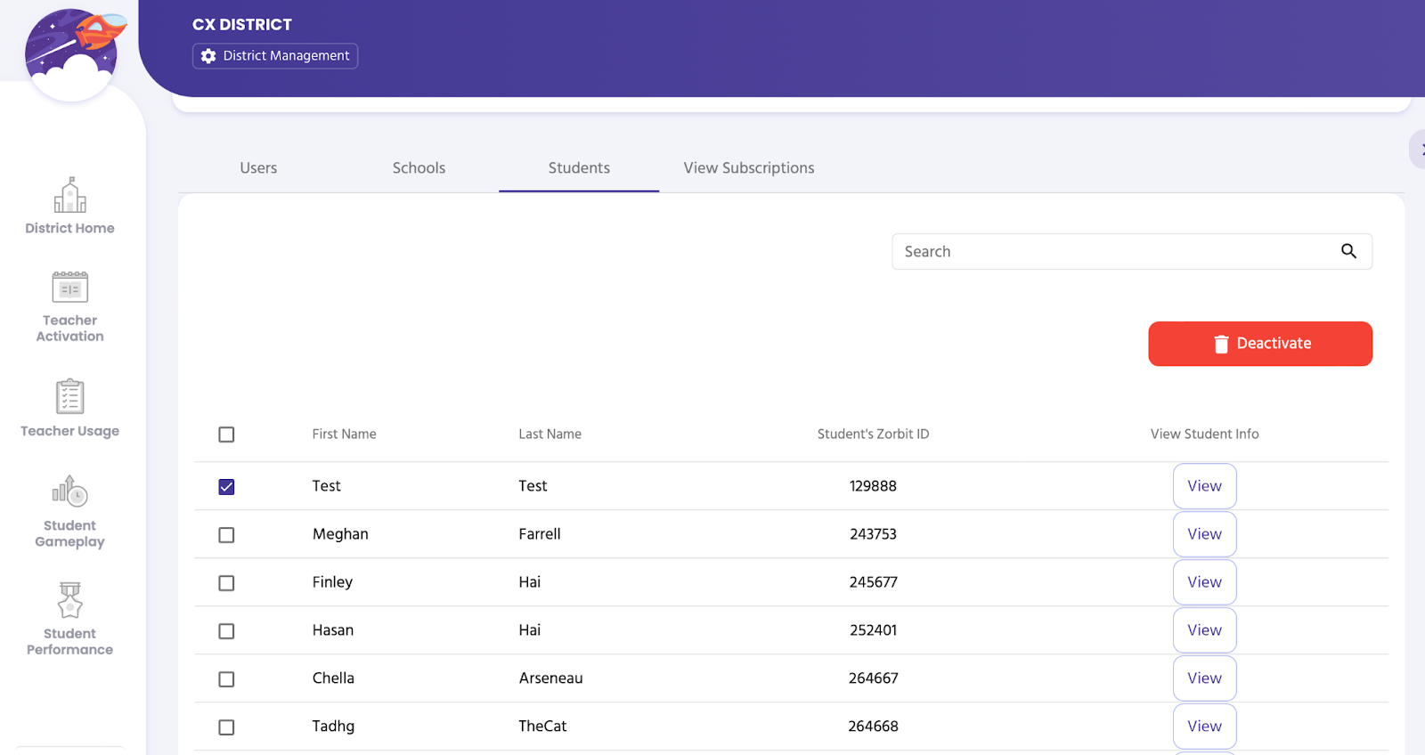 District Admin: Deactivate, Add, & Remove Student(s)