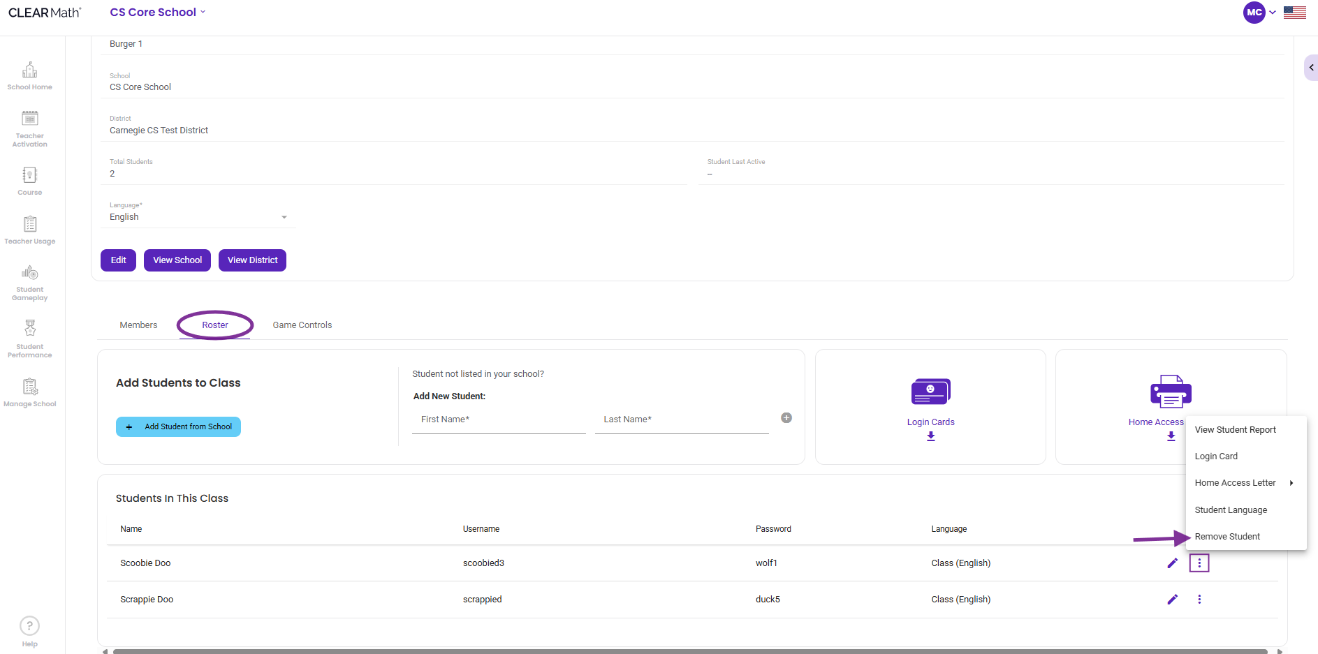 District Admin: Deactivate, Add, & Remove Student(s)
